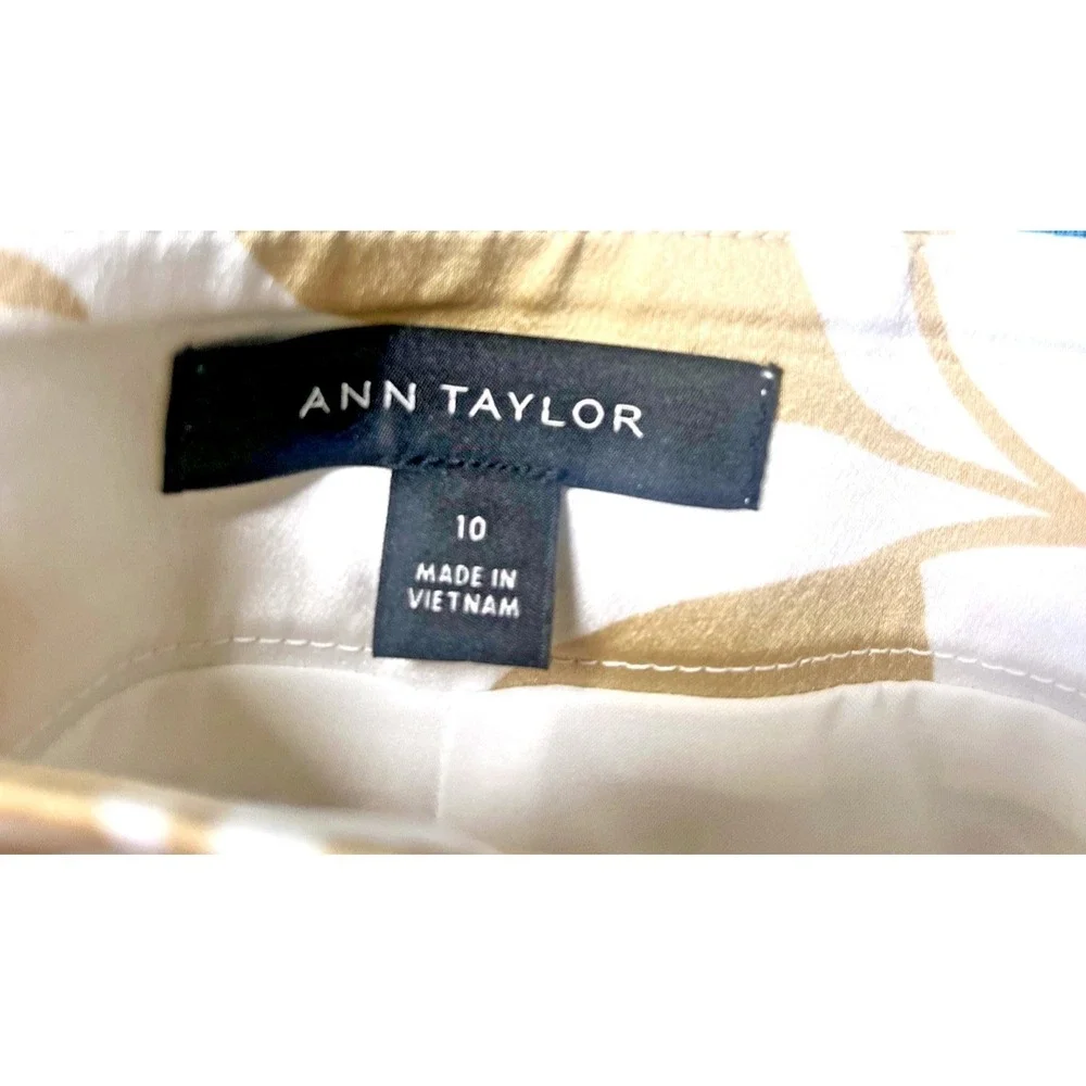 Ann Taylor Womens Size 10 Tropical Print Wide Leg Pants‎ Satin Pocket Resort